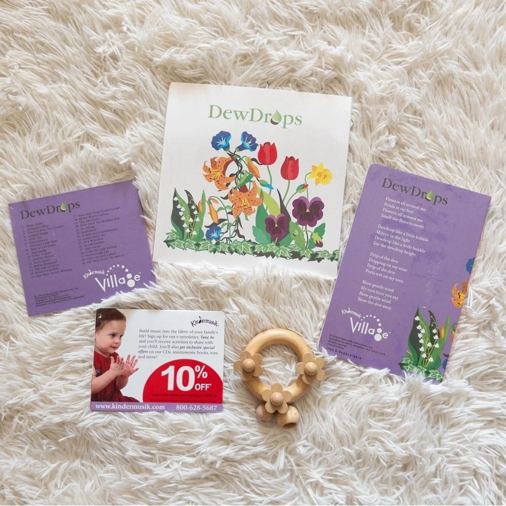 NWT Kindermusik Dew Drops Music Set Musical Toys CD Book and Instrument